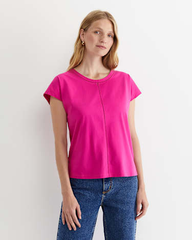 Miranda Stitch Tee in BERRY