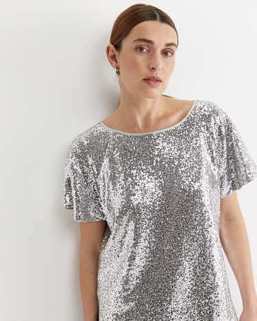 Sequin Top in SILVER