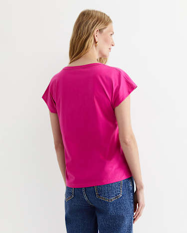 Miranda Stitch Tee in BERRY