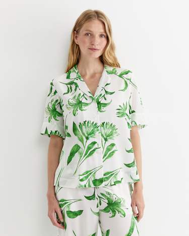 Botanical Silk Shirt in GREEN MULTI