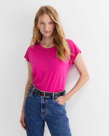 Miranda Stitch Tee in BERRY