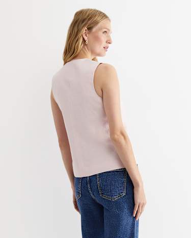 Cara Linen Vest in PINK