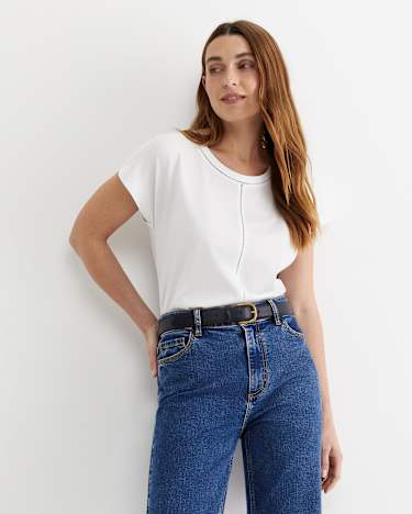 Miranda Stitch Tee in WHITE