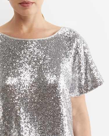 Sequin Top in SILVER