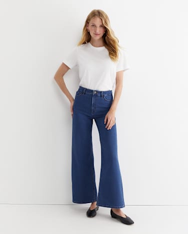 Alyse Wide Leg Jean in MID WASH