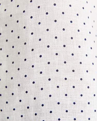 Allegra Spot Linen Top in WHITE/NAVY