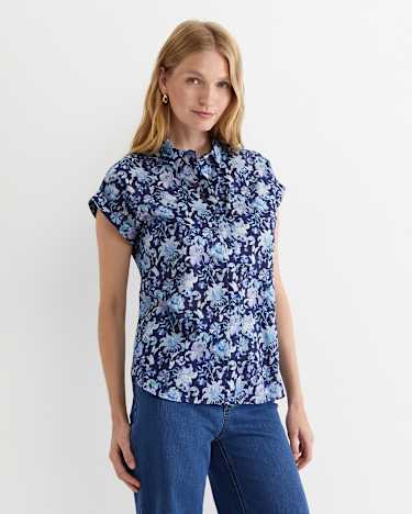 Butterfly Short Sleeve Liberty Shirt in MULTI