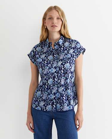 Butterfly Short Sleeve Liberty Shirt in MULTI