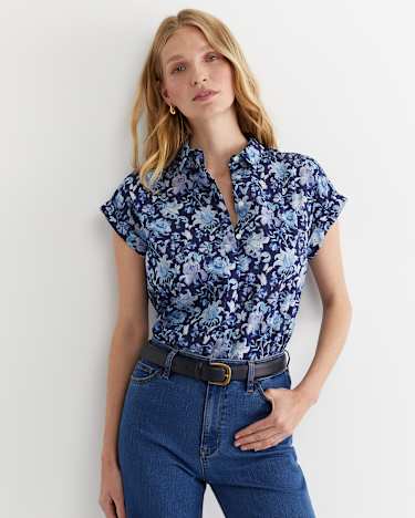 Butterfly Short Sleeve Liberty Shirt in MULTI