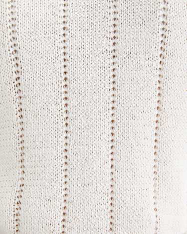 Josie Tape Yarn Flutter Top in MILK