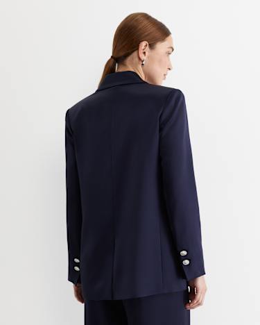 Harlow Sateen Blazer in NAVY