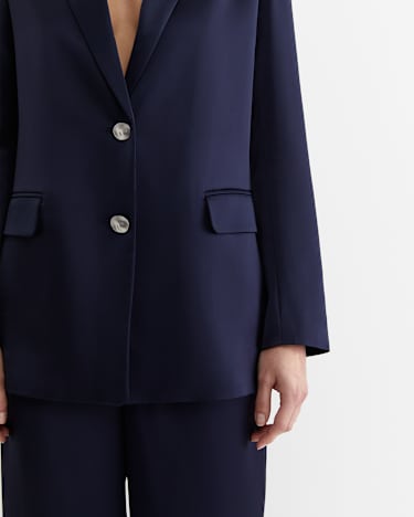 Harlow Sateen Blazer in NAVY