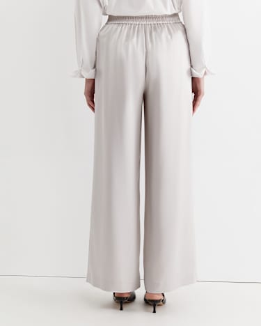 Harlow Sateen Wide Leg Pant in PEARL