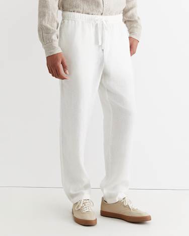Caffery Linen Pant in WHITE