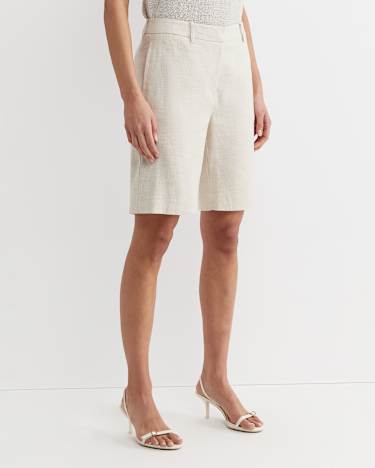 Lena Bermuda Linen Short in STRING