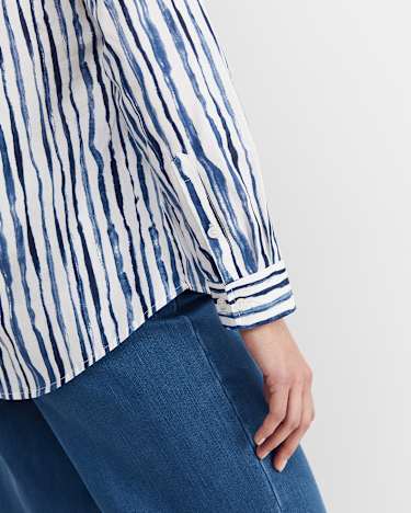 Tina Stripe Lily Voile Shirt in NAVY/WHITE