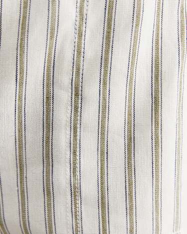 Rosa Stripe Linen Short in WHITE/KHAKI
