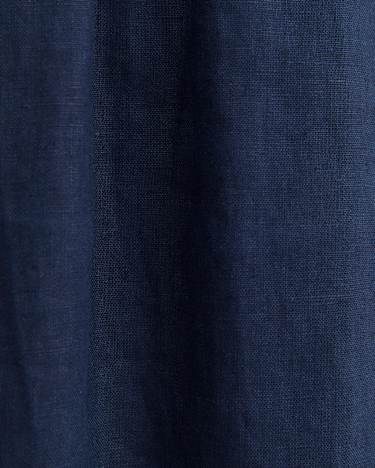 Lulu Linen Midi Skirt in NAVY