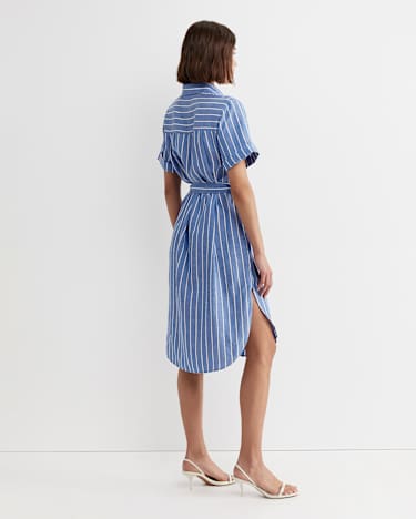 Hera Stripe Shirt Dress in BLUE/WHITE
