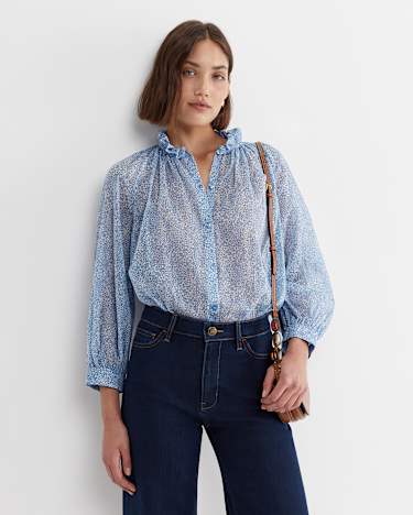 Jacqueline Long Sleeve Liberty Blouse in BLUE MULTI