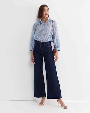 Jacqueline Long Sleeve Liberty Blouse in BLUE MULTI