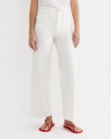 Nili Wide Leg Jean in IVORY