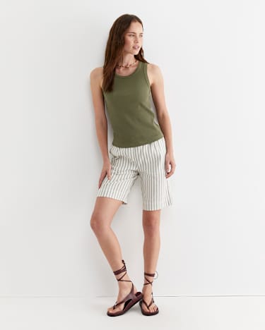Julia Rib Tank in KHAKI