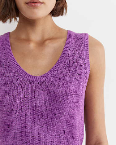 Josie Tape Yarn Singlet in HYDRANGEA