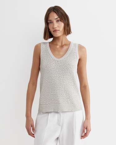 Josie Tape Yarn Singlet in STRING