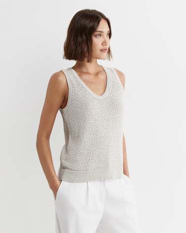 Josie Tape Yarn Singlet in STRING