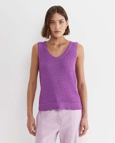 Josie Tape Yarn Singlet in HYDRANGEA