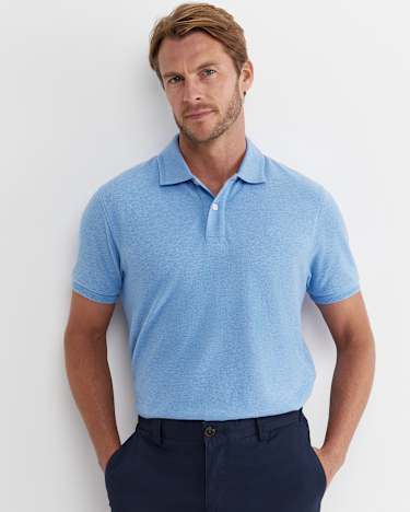 SC Melange Pique Polo in BLUE MELANGE