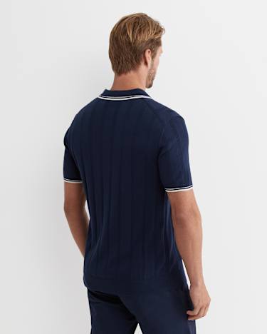 Braddon Knit Polo in NAVY