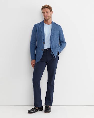 Farrer Linen Sports Jacket in MID BLUE