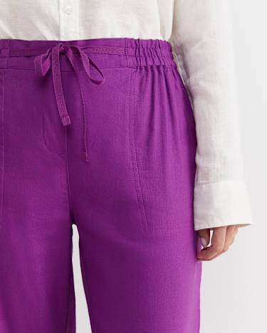 Rosa Crop Linen Pant in HYDRANGEA