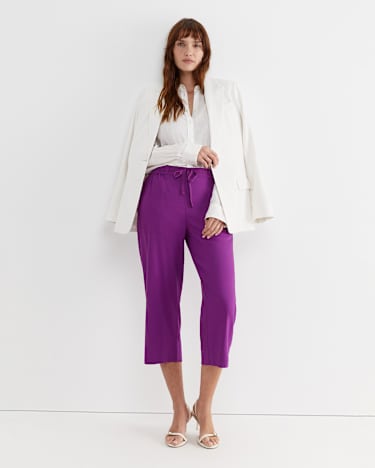 Rosa Crop Linen Pant in HYDRANGEA