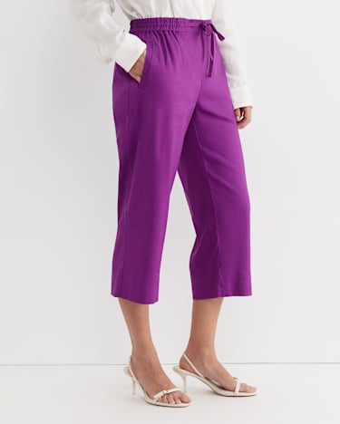 Rosa Crop Linen Pant in HYDRANGEA