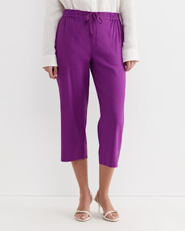 Rosa Crop Linen Pant in HYDRANGEA