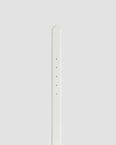 Lara Buckle Leather Belt in IVORY