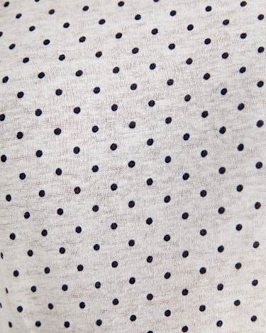Tonia Spot Linen Tee in WHITE/NAVY