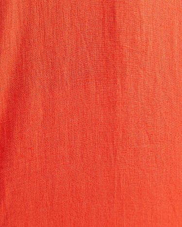 Short Sleeve Linen Shirt in TANGERINE