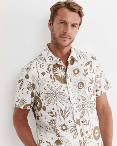 Byron Short Sleeve Shirt in BARLEY
