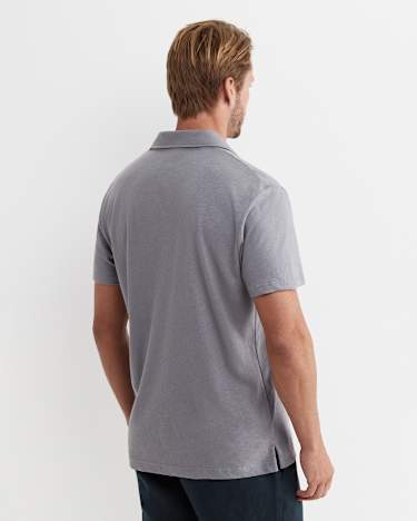 Osborne Linen Blend Polo in GREY