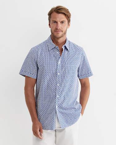 Russel Short Sleeve Shirt in WHITE/MULTI
