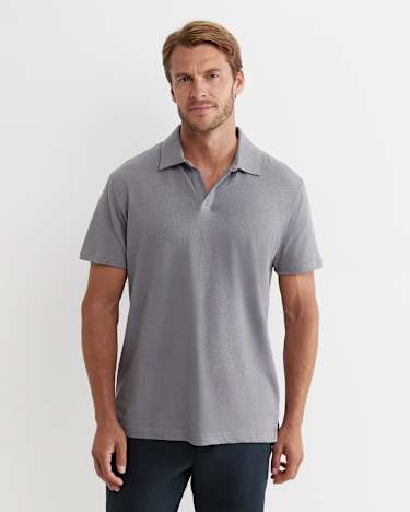 Osborne Linen Blend Polo in GREY