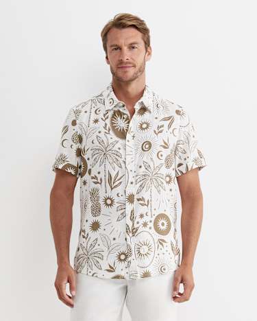 Byron Short Sleeve Shirt in BARLEY