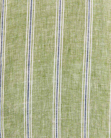 Flynn Short Sleeve Stripe Linen Shirt in GREEN MULTI