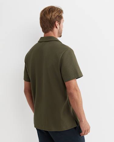 Nason Short Sleeve Pique Shirt in KHAKI