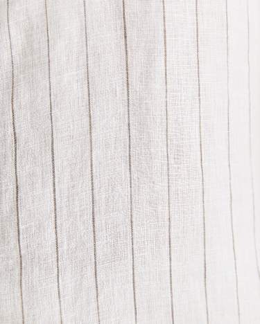 Alan Short Sleeve Linen Shirt in WHITE/MULTI