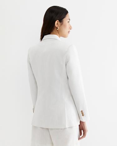 Freya Linen Blazer in WHITE